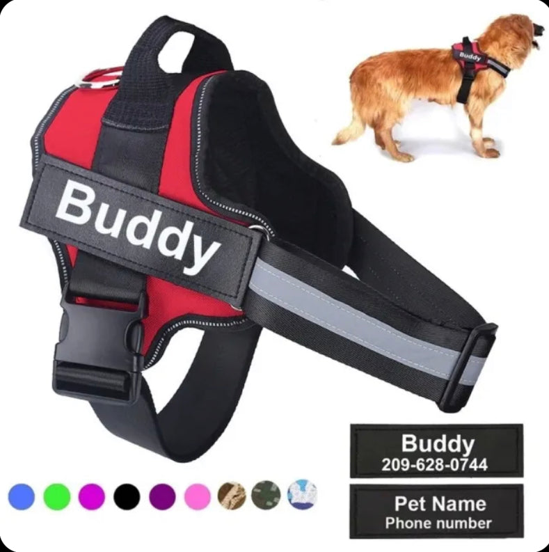 Personalized Dog Harness No-Pull Reflective Breathable Adjustable XS/Small/Large