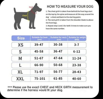 Personalized Dog Harness No-Pull Reflective Breathable Adjustable XS/Small/Large